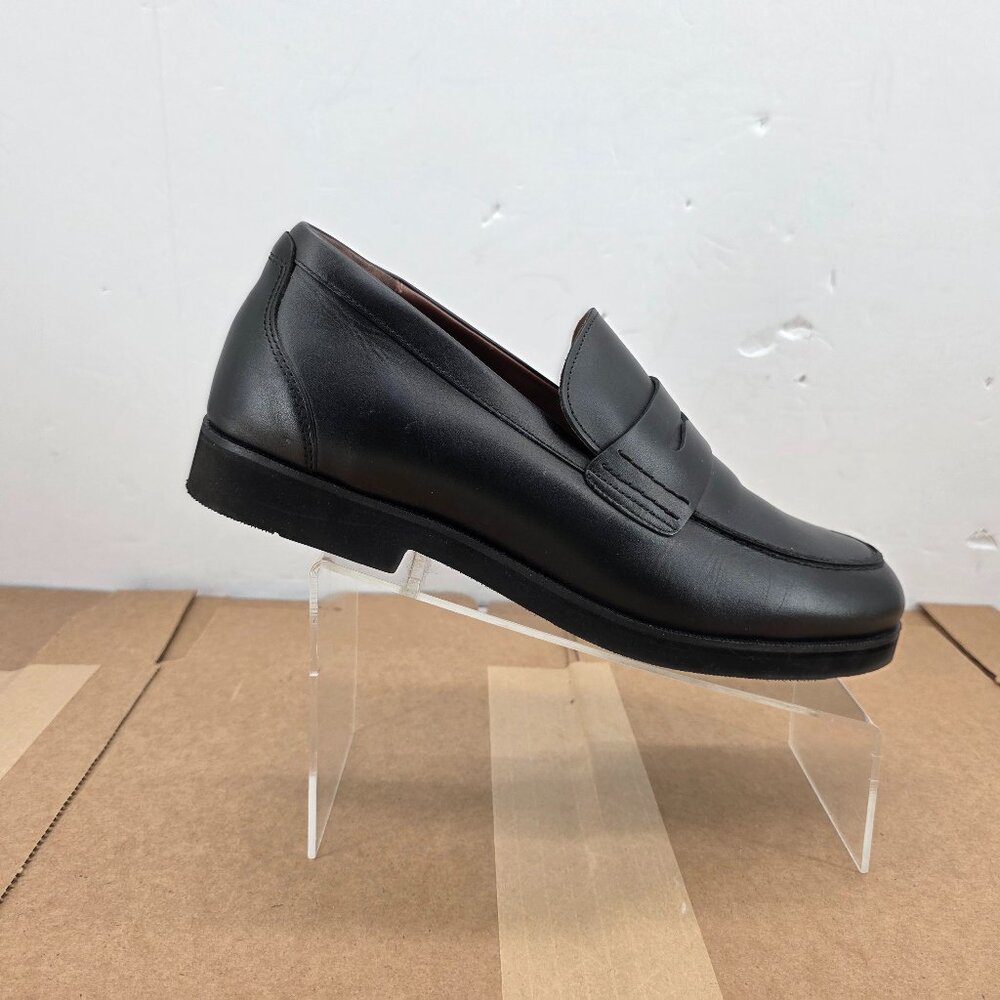 Elegant Black Leather Slip-On Loafers